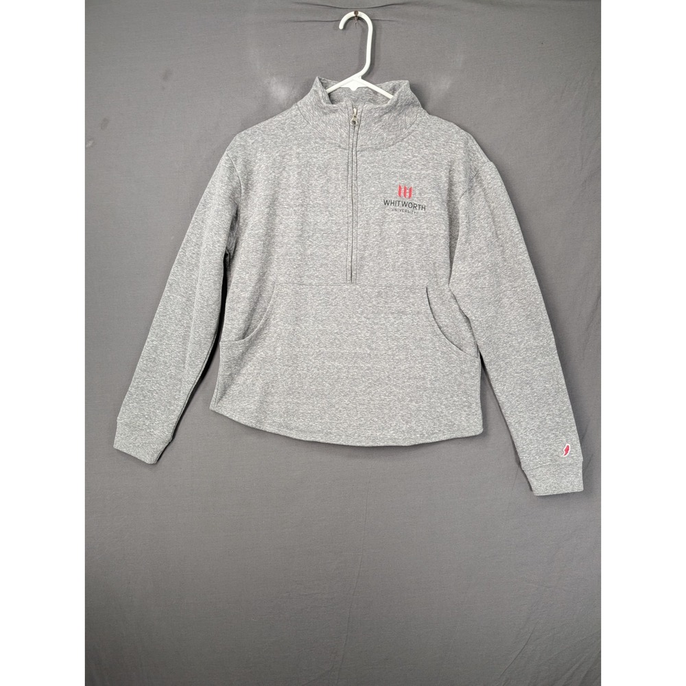 League Whitworth University Victory Springs Quarter Zip Pullover Fall Heather S‎